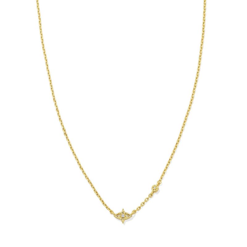 Kendra Scott Tiny Evil Eye Pendant Necklace - Gold/White Cz One Size