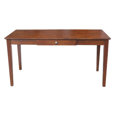 Espresso Transitional Home Office Desk with 3 Drawers, 60" Wide