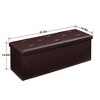 VECELO Folding Storage Ottoman Bench, Versatile Shoestool & Footstool, Bedroom Bench with Storage, Holds up to 660 lb - 3 of 4