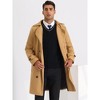 Lars Amadeus Men's Winter Notched Lapel Double-Breasted Long Coats - 2 of 4