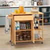 Costway 35.5" Kitchen Island Cartwith Lockable Wheels Drawer Open Shelves Towel Bar - 4 of 4