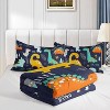 Boersma Cartoon Dinosaur Comforter Set Dark Blue Printed Bedding Set with 1 Comforter and 2 Pillowcases for Boys and Girls Bedroom All Season - 4 of 4