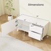 Costway 38" TV Stand for 44-Inch TV with DrawersEngraved Media Console Cabinet White - 3 of 4