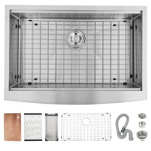 30/33-Inch Farmhouse Sink – 16 Gauge Stainless Steel Apron Front Single Bowl Workstation with Accessories - 1 of 4