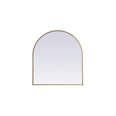 Elegant Lighting Metal Frame Arch Mirror 33x36 Inch in Brass