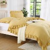 Sage Green Ruffled Duvet Cover Twin, Soft Washed Microfiber Vintage French Country Duvet Cover Set for Kids Girls - 3 of 4