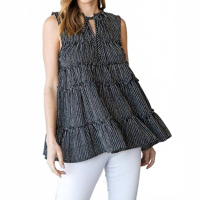 Women's Neck Tied Tiered Top - HEIMISH USA
