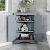 Blue Modern Corner Storage Cabinet  Adjustable Shelves  Sturdy MDF Board  Ample Storage Space  Easy Installation  Triangle Design  Freestanding Floor - 2 of 4