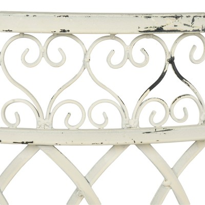 Antique White Victorian Heart-Shaped Kissing Bench