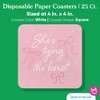 Big Dot of Happiness 25 Ct She's Tying the Knot Drink Coasters, 4-Inch Disposable Square Paper Coasters for Pink Bows Bridal and Bachelorette Party - 4 of 4