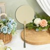 Unique Bargains Portable Double-Sided Long Handle Round Xuan Paper Folding Fan 1Pc - 4 of 4