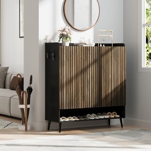 Large Shoe Cabinet , 6-Tier Entryway Shoe Storage Cabinet with Adjustable Shelves - 1 of 4