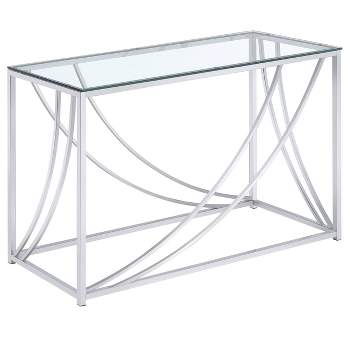 Lille Console Sofa Table with Glass Top Chrome - Coaster