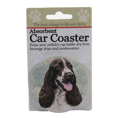 Car Coaster 2.5" Springer Spaniel Car Coaster Absorbent E & S Pet  -  Coasters