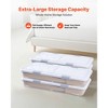 VEVOR Under Bed Storage with Wheels, 31.7 x 15.6 x 6.9 inch Underbed Containers, Underbed Shoes Organizer with Lid & Gray Latch, 4 Pack,White - 3 of 4