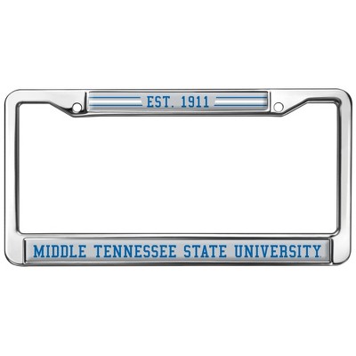 Middle Tennessee State School Logo Full Size Standard License Plate Metal Frame