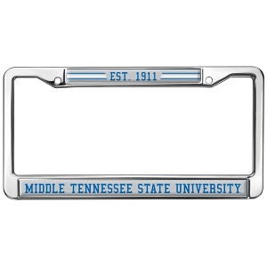 Middle Tennessee State School Logo Full Size Standard License Plate Metal Frame - 1 of 4