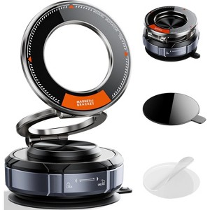 HTUTWOO Upgraded Suction Cup Phone Mount 360° Zinc Alloy Phone Stand Vacuum Magnetic Car Holder for MagSafe Mount, for iPhone 16 15 14 13 12 Android - 1 of 4