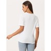 Allegra K Women's Casual Round Neck Basic Textured Summer T-Shirt - 3 of 4