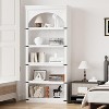 Arched Bookcase 5 Shelf Bookshelf 68.7" Tall Bookcase Farmhouse Curved Storage Rack Wooden Bookshelves for Home Office White - 4 of 4