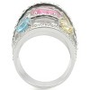 Slickblue Rhodium Brass Ring with Rose CZ Stones for Women, Heart Design for Valentine's Day, Size 7-8 - 4 of 4