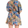 LA LEELA Women's Summer Vacation Beachwear Mini Bathing Suit Beach Dress Plus Size Fall Swimsuit Cover Ups 1X-2X Blue, Floral - 2 of 4