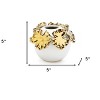 HomeRoots 5" White Floral Bud Porcelain Table Vase With Sculptural Details - 3 of 4