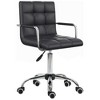 HOMCOM Modern Computer Desk Office Chair with Upholstered PU Leather, Adjustable Heights, Swivel 360 Wheels - 4 of 4