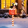 Costway 4.8 FT Christmas Lighted Penguin on Mailbox with 100 LED White Lights,Ground Stakes - 4 of 4