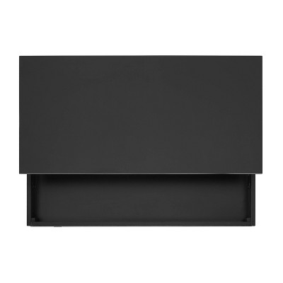 Black Wood Lift-Top Standing Desk with Drawer and Keyboard Tray