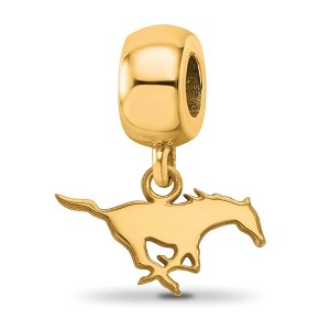 Black Bow Jewelry 14k Yellow Gold Plated Sterling Silver Southern Methodist Mustangs NCAA Bead Charm - 1 of 4