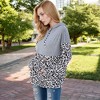 Anna-Kaci Women's Color Block Leopard Print Hoodie with Kangaroo Pocket - 3 of 4