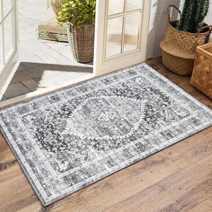 coucheta Multi-size Washable Area Rug, Vintage Boho Distressed Low Pile Non-Slip Carpet, for Indoor Floor Decor, for Living Room, Bedroom, Dining - 1 of 4