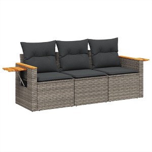 vidaXL Garden Sofa Set Grey, Dark grey - 1 of 4