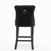 Resenkos Counter Bar Stools, Counter Stool,Upholstered Barstools with Button Tufted Decoration and Wooden Legs, Set of 2 (Black) - 4 of 4