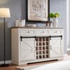 Bella Depot 54"W Farmhouse Kitchen Wine Bar Sideboard Storage Cabinet, 3 Drawers - 2 of 4