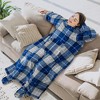 PAVILIA Wearable Blanket with Sleeves and Foot Pockets, Fleece Warm Snuggle Pocket Sleeved Throw for Women Men Adults - 3 of 4