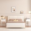 LIVAREEmlen Modern White Nightstand with Drawer and Open Shelf, for Bedroom, Cute Minimalist Side Table for Kids Room or Girls' Room - 4 of 4