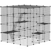 PawHut Cat Cage Indoor, DIY 4 Tier Cat Enclosure with Ramps, Jumping Platforms, Doors, for 1-3 Cats, 3 x 3 x 4, Black - 4 of 4