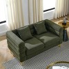 60" Modern Teddy Fabric 2 Seater Sectional Sofa,Deep Seat Loveseat with Pillows for Living Room Bedroom-Baofuwish - 3 of 4