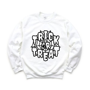 Simply Sage Market Women's Graphic Sweatshirt Trick Or Treat Colorful Web - 1 of 4