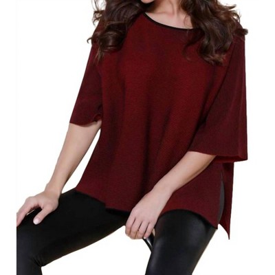 Women's 2-Tone High Slit Sweater Pullover - ANGEL