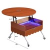 Kumasinova Lift-Top Coffee Table with Drawer&Wheels,Movable End Table,Versatile Sofa Side Table with Round MDF Tabletop&Lighting,99lbs Max,Mahogany - 2 of 4