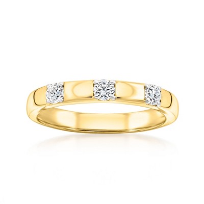 Ross-Simons 0.25 ct. t.w. Lab-Grown Diamond 3-Stone Ring in 18kt Gold Over Sterling