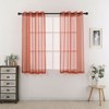 Kate Aurora 2 Piece Designer Sheer Voile Grommet Top Window Curtains - 2 of 2