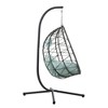 Egg Chair with Stand Indoor Outdoor Swing Chair Patio Wicker Hanging Egg Chair Hanging Basket Chair with Stand for Bedroom Living Room Balcony - 2 of 3