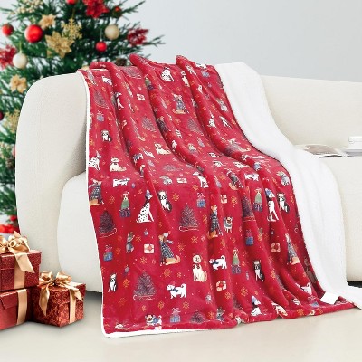 Comfort Ultra-Plush Flannel Blanket Christmas Plaid Christmas Tree.