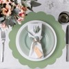 Aoibox 60 Pcs Sage Green Disposable Scalloped Placemats, Round Table Mats for Birthday Wedding Bridal Shower Baby Shower Banquet Tea Party - 4 of 4