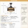 Ludomide 36" Luxury Chandelier with Fan Black Gold Retractable Invisible Ceiling Fans Crystal Ceiling Fan with Light and Remote - 3 of 4