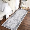 Washable Modern Abstract Indoor Area Rugs, Distressed Floral Print Non Slip Carpet for Home Office - 2 of 4